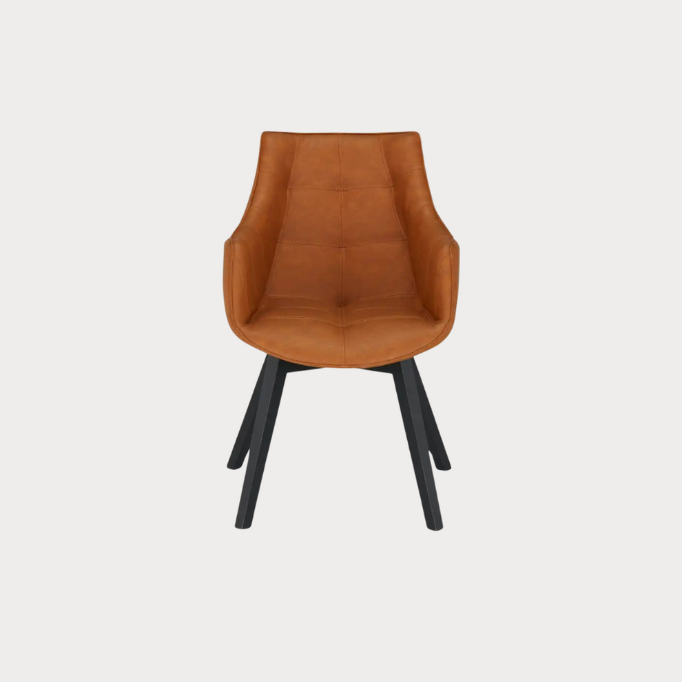 Scaun Reno Cu Brat Vintage Cognac, 62 Cm