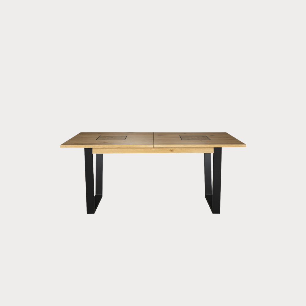 Masa Extensibila Urbano Oak, Stejar Rustic Si Negru, 180/230 X 76.5 X 90 Cm