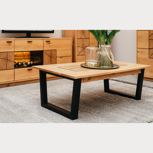 Masa Cafea Urbano Oak, Stejar Rustic Si Negru, 115 Cm
