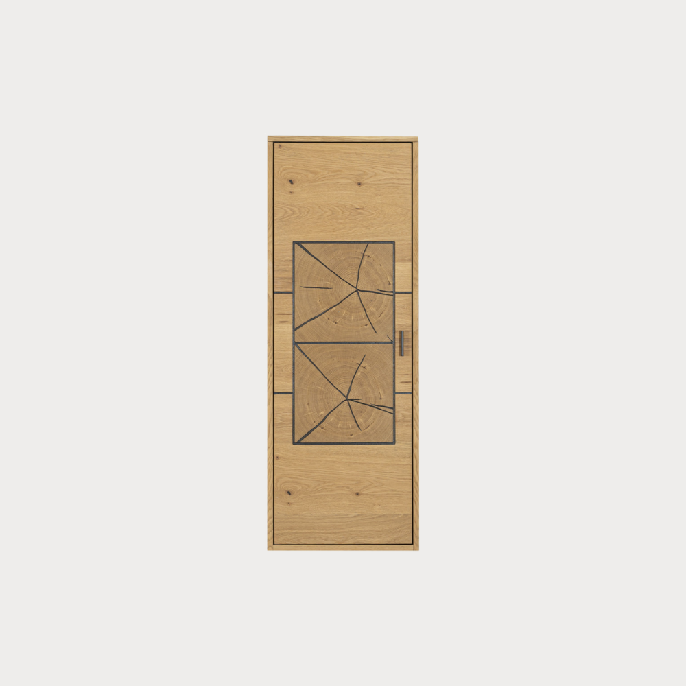 Etajera Urbano Oak Dreapta Cu 1 Usa, Stejar Rustic Si Negru, 46 Cm