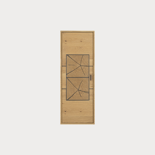 Etajera Urbano Oak Dreapta Cu 1 Usa, Stejar Rustic Si Negru, 46 Cm