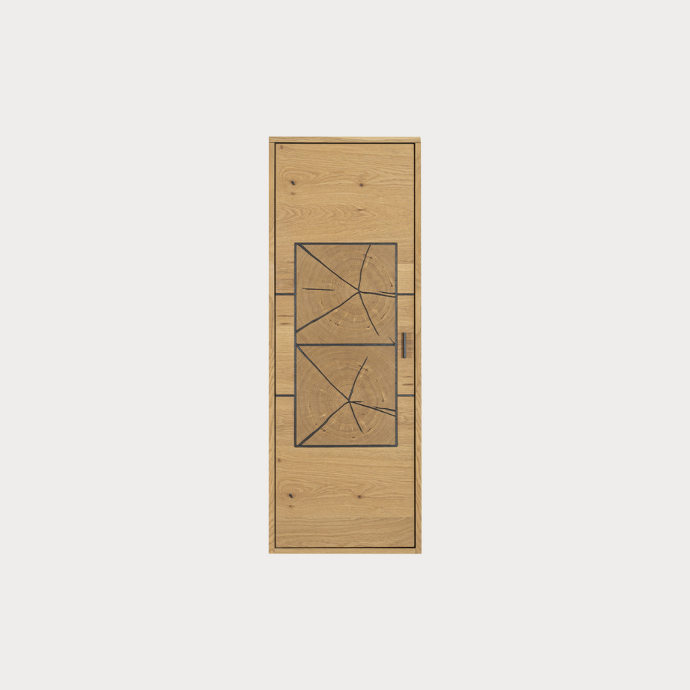 Etajera Urbano Oak Dreapta Cu 1 Usa, Stejar Rustic Si Negru, 46 Cm