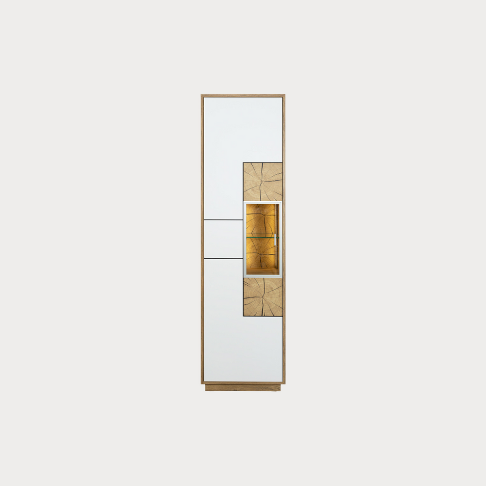 Vitrina Urbano White Cu 1 Usa Alb Si Natur, 54.5 Cm