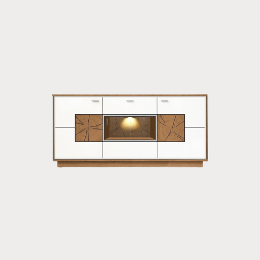 Bufet Urbano White Cu 3 Usi Si 1 Sertar Alb Si Natur, 170 Cm