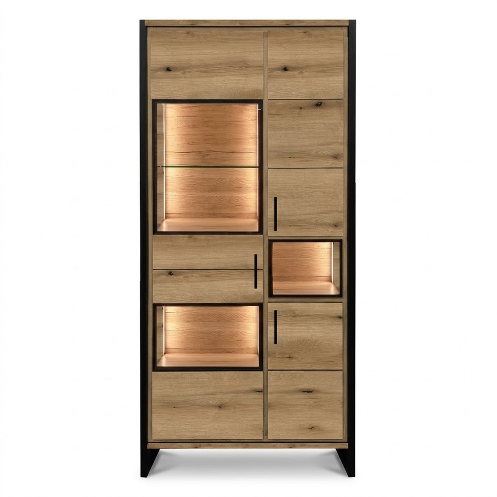 Vitrina 3 Usi Soho Nordian Oak 87.5 Cm