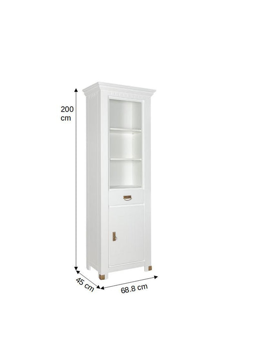 Biblioteca 1 Usa Si 1 Sertar Saint Tropez, Vopsit Alb, 68.8 Cm