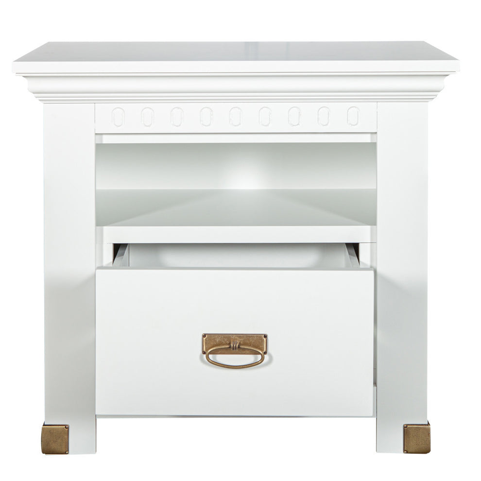 Set Dormitor Saint Tropez, Pat Cu Dimensiune Saltea 160 X 200, Dulap De 207.8 Cm, 2 Noptiere, Vopsit Alb