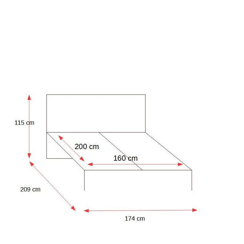 Set Dormitor Saint Tropez, Pat Cu Dimensiune Saltea 160 X 200, Dulap De 207.8 Cm, 2 Noptiere, Vopsit Alb