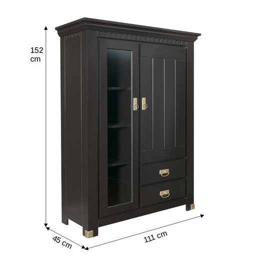 Comoda Bar Saint Tropez Cu 2 Usi Si 2 Sertare Negru, Vopsit, 111 Cm