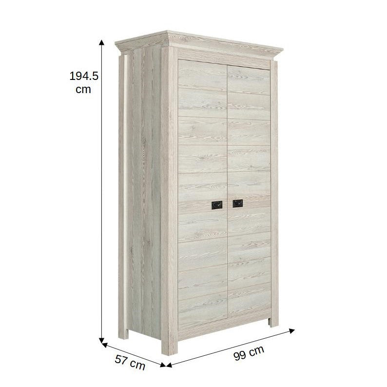 Dulap Cu 2 Usi Casablanca Loft, Gri, 99 Cm