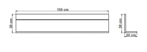 Set Living Urbano White Cu Polita, 285 cm