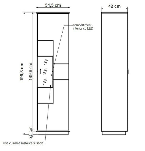 Set Living Urbano White, Alb Si Natur, 285 Cm