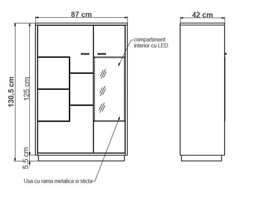 Set Living Urbano White, Alb Si Natur, 285 Cm
