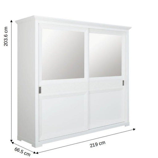 Set Dormitor Verona Bianco, Pat Cu Dimensiune saltea 160 X 200 Cm, 2 Noptiere Si Dulap