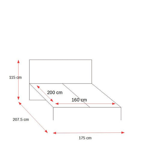 Set Dormitor Verona Bianco, Pat Cu Dimensiune saltea 160 X 200 Cm, 2 Noptiere Si Dulap