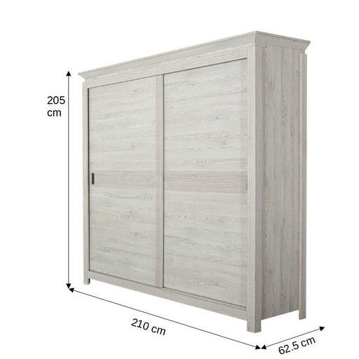 Dulap Casablanca Loft Cu 2 Usi Gri, 210 Cm