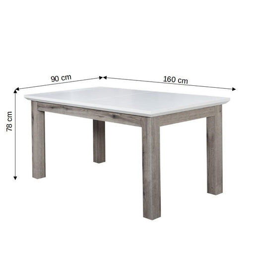Set Masa Extensibila Fiona Cu 6 Scaune, Alb, 160/210  x 78 x 90 Cm