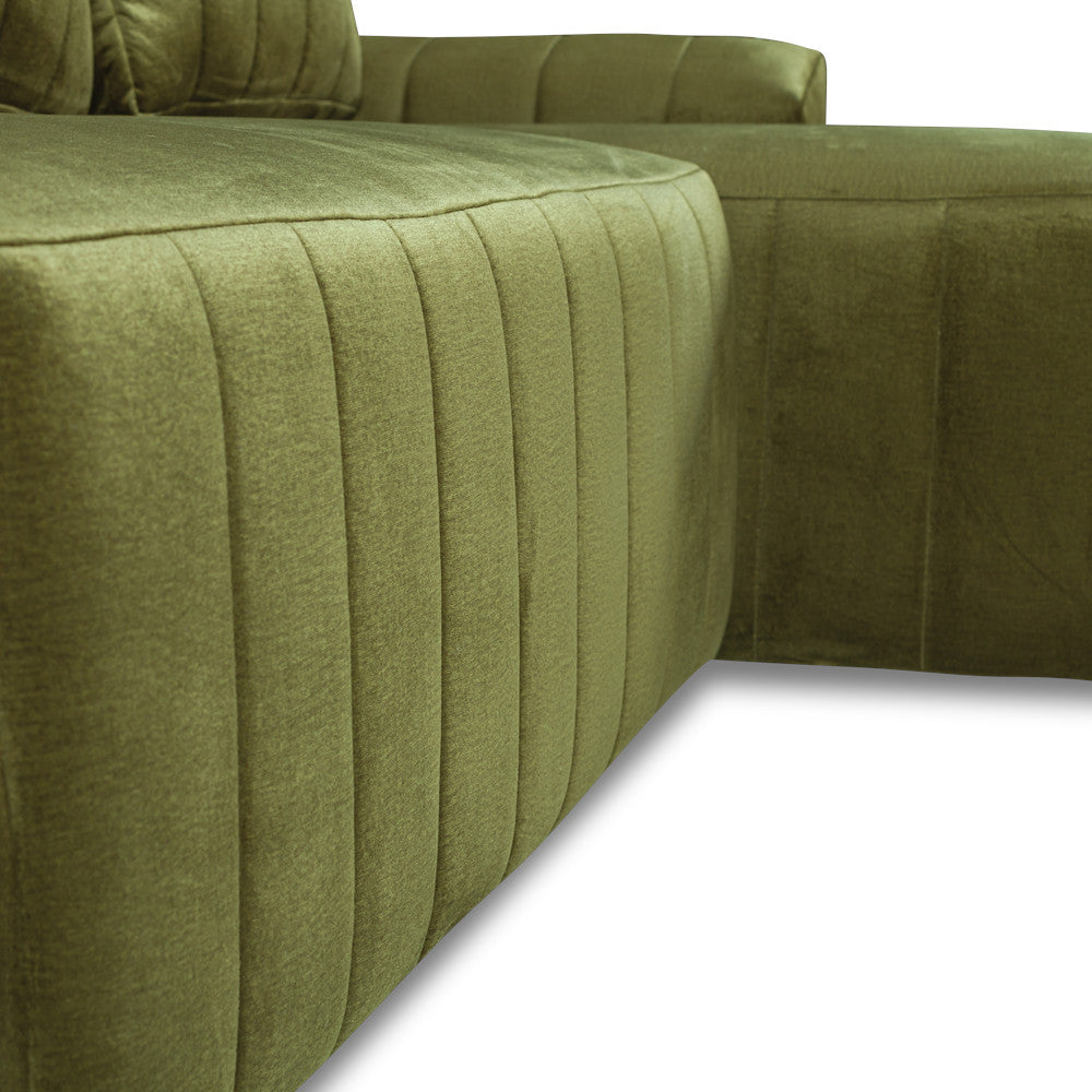 Coltar Extensibil Dreapta Mark, 4 Locuri, Lada Depozitare, Verde Olive, 240 Cm