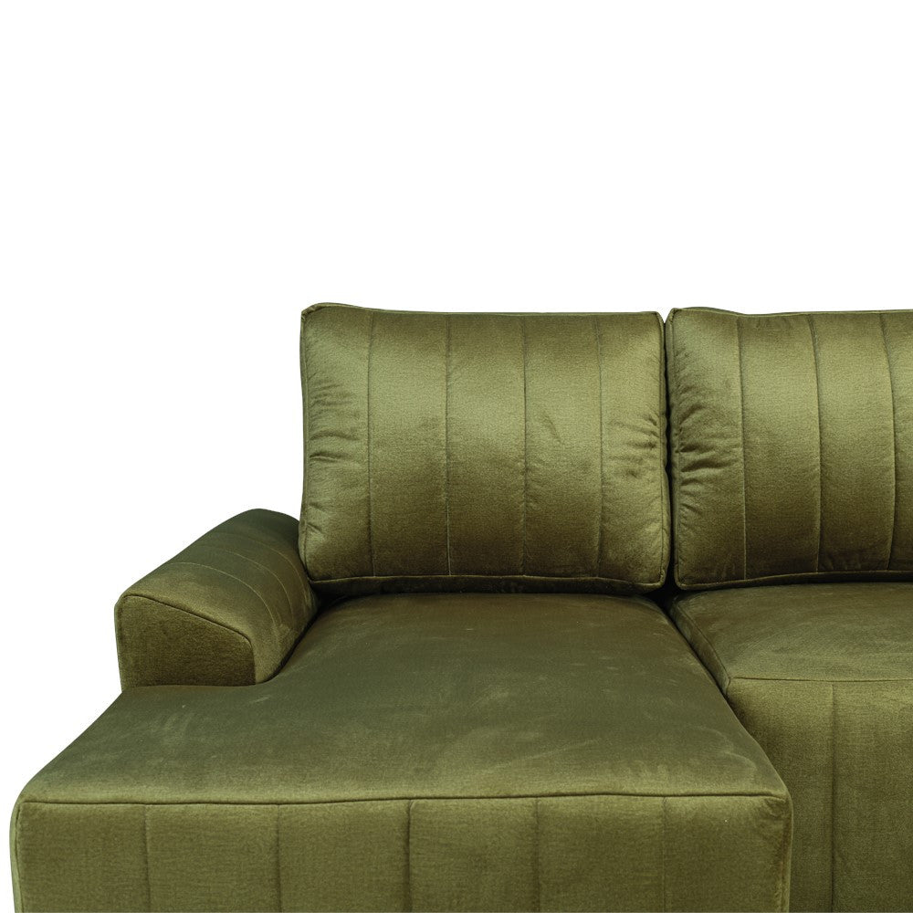 Coltar Extensibil Stanga Mark, 4 Locuri, Lada Depozitare, Verde Olive, 240 Cm
