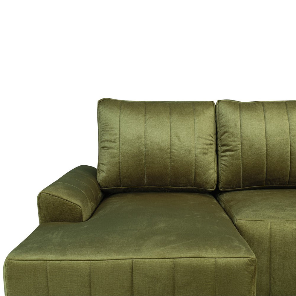 Coltar Extensibil Stanga Mark, 4 Locuri, Lada Depozitare, Verde Olive, 240 Cm