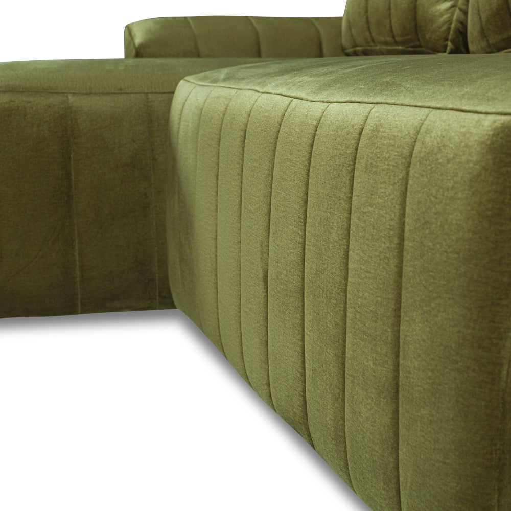 Coltar Extensibil Stanga Mark, 4 Locuri, Lada Depozitare, Verde Olive, 240 Cm