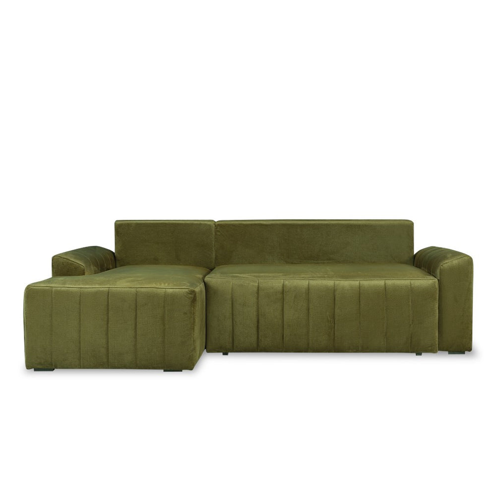 Coltar Extensibil Stanga Mark, 4 Locuri, Lada Depozitare, Verde Olive, 240 Cm