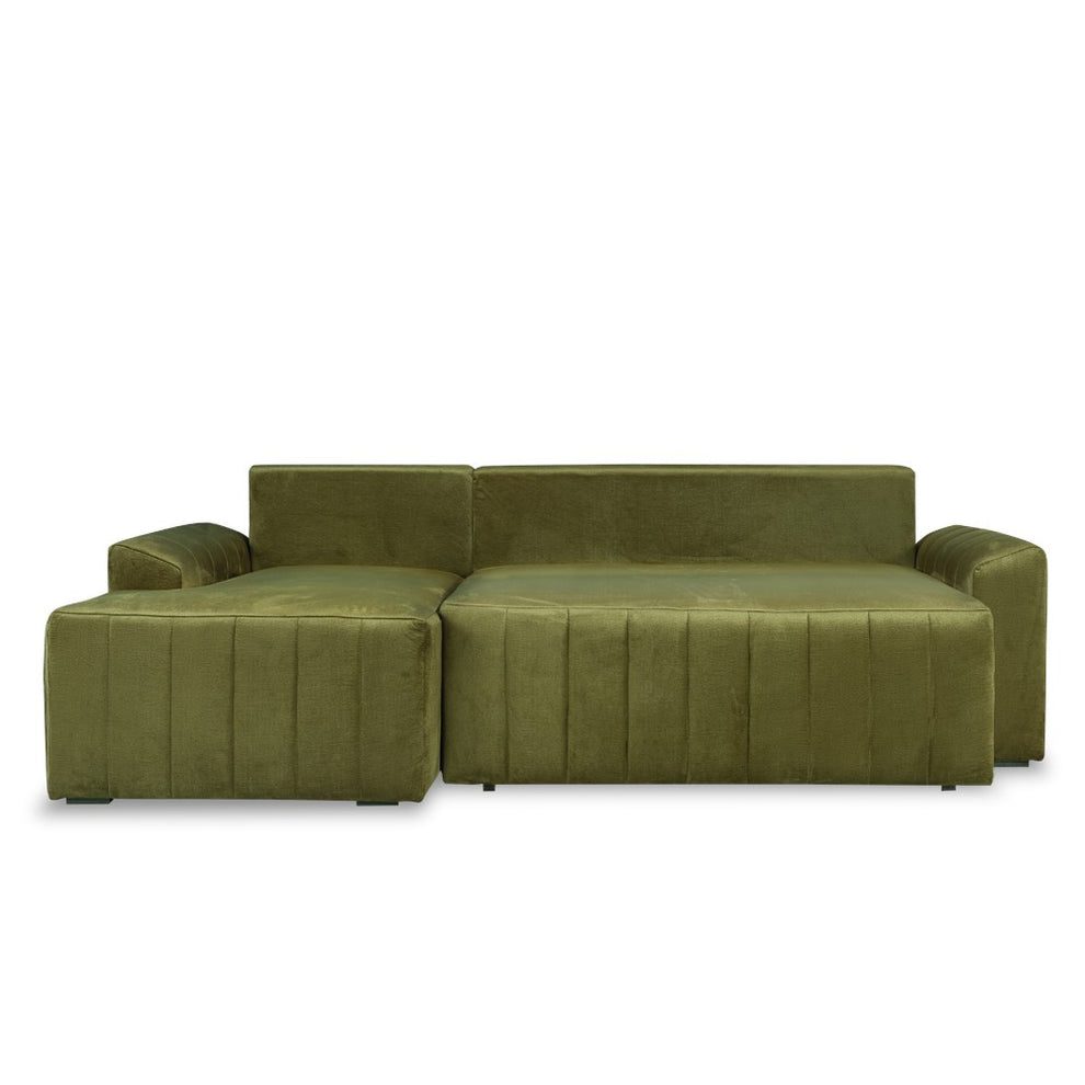 Coltar Extensibil Stanga Mark, 4 Locuri, Lada Depozitare, Verde Olive, 240 Cm
