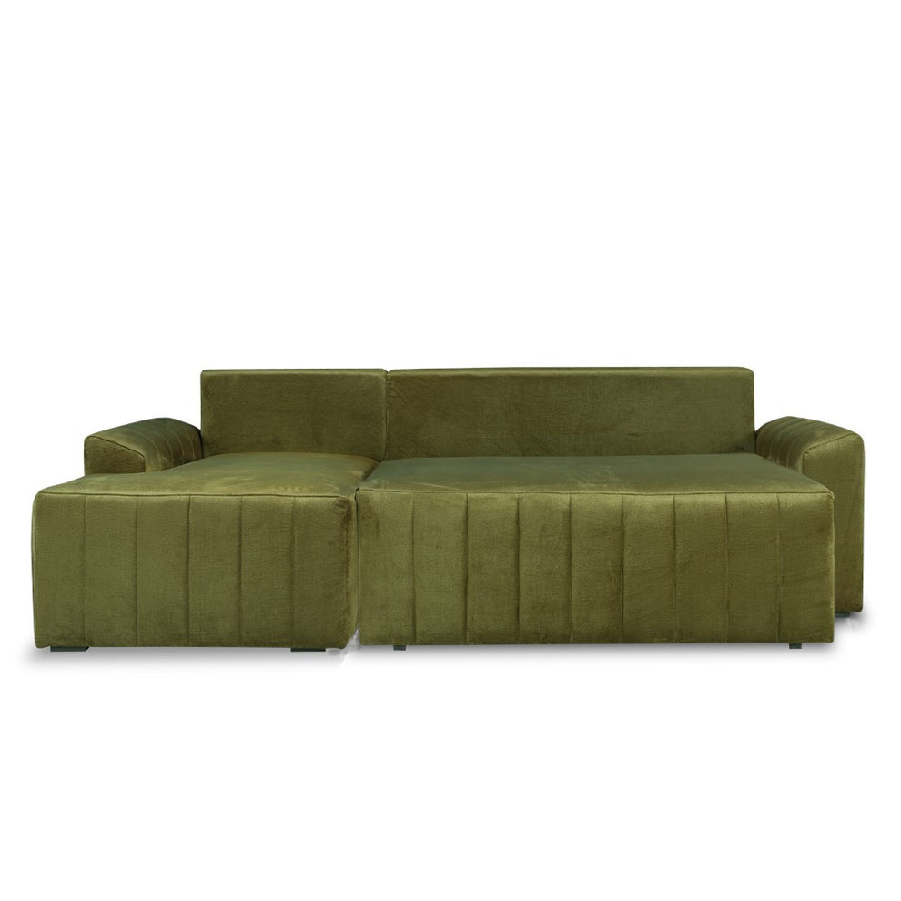 Coltar Extensibil Stanga Mark, 4 Locuri, Lada Depozitare, Verde Olive, 240 Cm