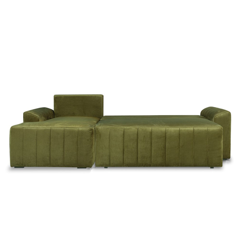Coltar Extensibil Stanga Mark, 4 Locuri, Lada Depozitare, Verde Olive, 240 Cm