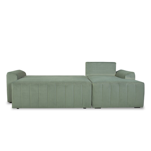 Coltar Extensibil Dreapta Mark, Catifea, 4 Locuri, Lada Depozitare, Verde, 240 Cm