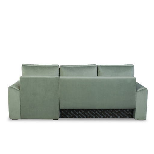 Coltar Extensibil Dreapta Mark, Catifea, 4 Locuri, Lada Depozitare, Verde, 240 Cm