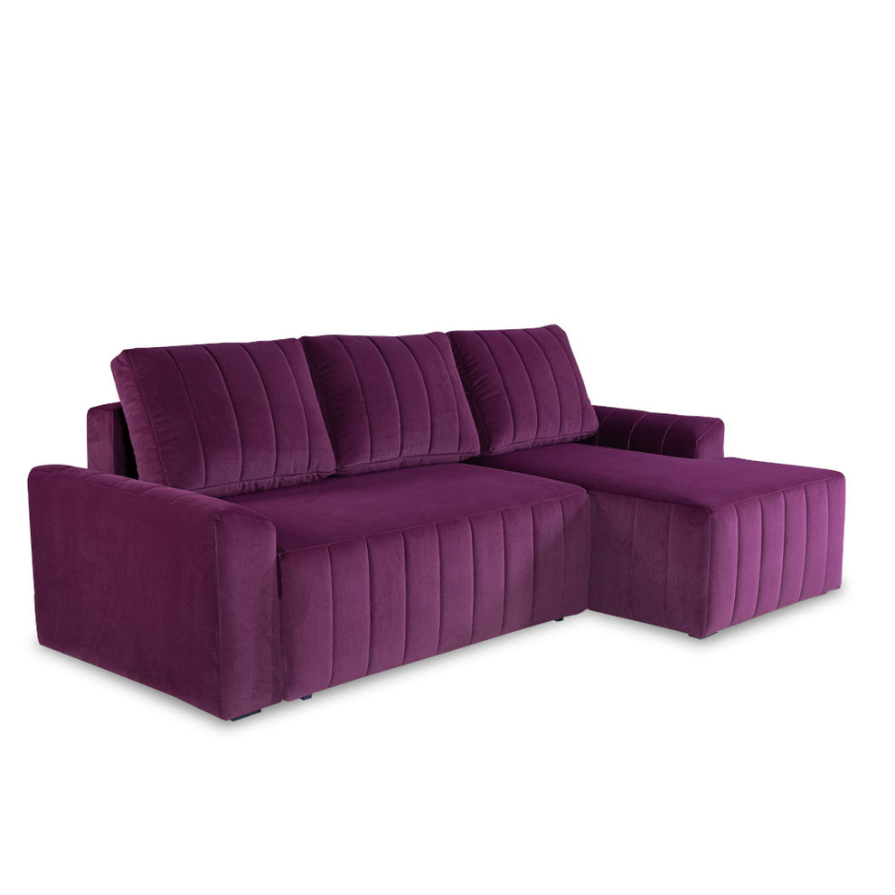 Coltar Extensibil Dreapta Mark, 4 Locuri, Lada Depozitare, Visiniu, 240 Cm