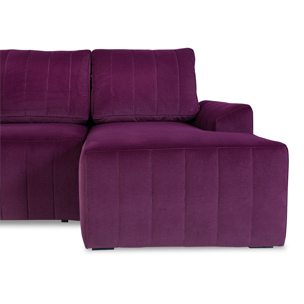 Coltar Extensibil Dreapta Mark, 4 Locuri, Lada Depozitare, Visiniu, 240 Cm