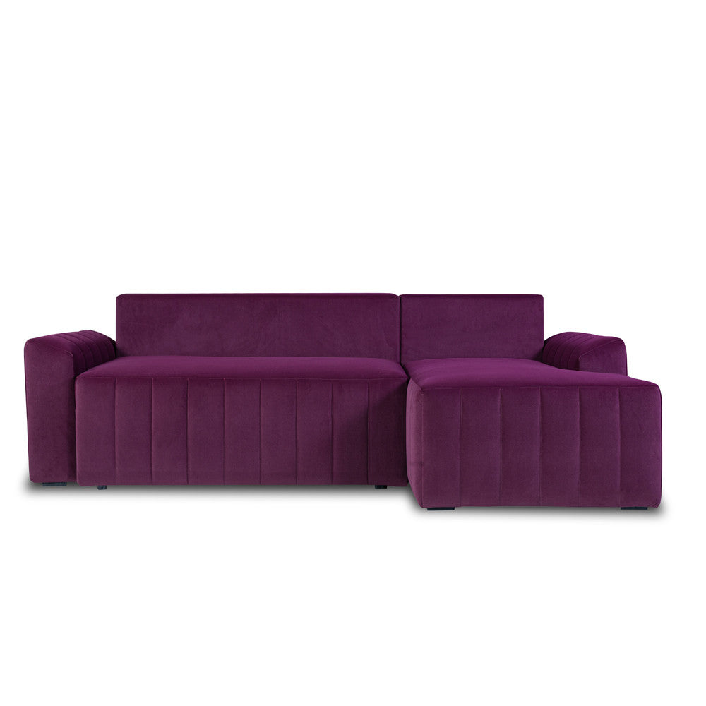 Coltar Extensibil Dreapta Mark, 4 Locuri, Lada Depozitare, Visiniu, 240 Cm