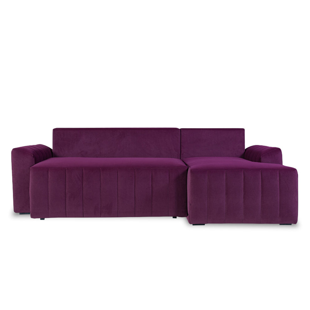 Coltar Extensibil Dreapta Mark, 4 Locuri, Lada Depozitare, Visiniu, 240 Cm