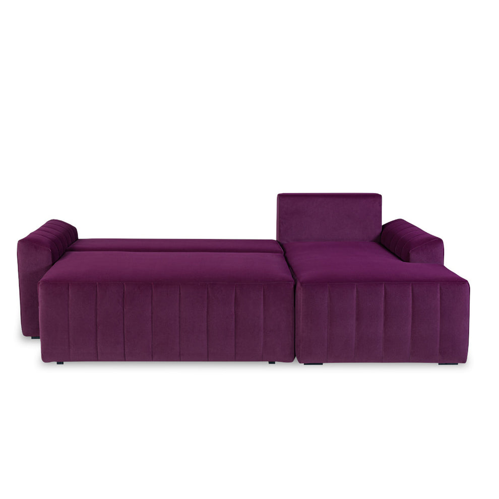 Coltar Extensibil Dreapta Mark, 4 Locuri, Lada Depozitare, Visiniu, 240 Cm