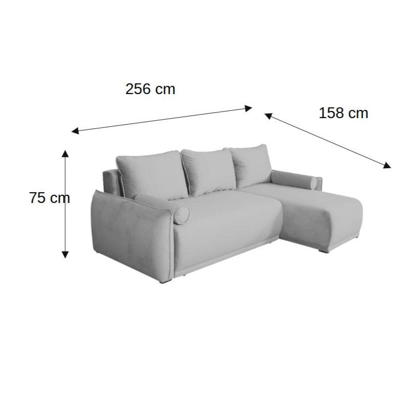 Coltar Extensibil Vida Interschimbabil Stanga/Dreapta, 5 Locuri, Lada Depozitare, Roz, 256 Cm