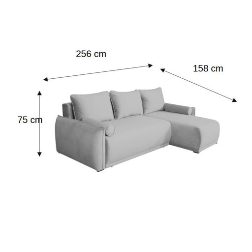 Coltar Extensibil Vida Interschimbabil Stanga/Dreapta, 5 Locuri, Lada Depozitare, Roz, 256 Cm