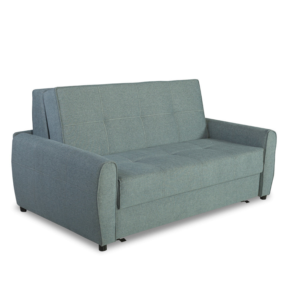 Canapea Extensibila Ascona, 2 Locuri, Lada Depozitare, Albastru, 175 Cm