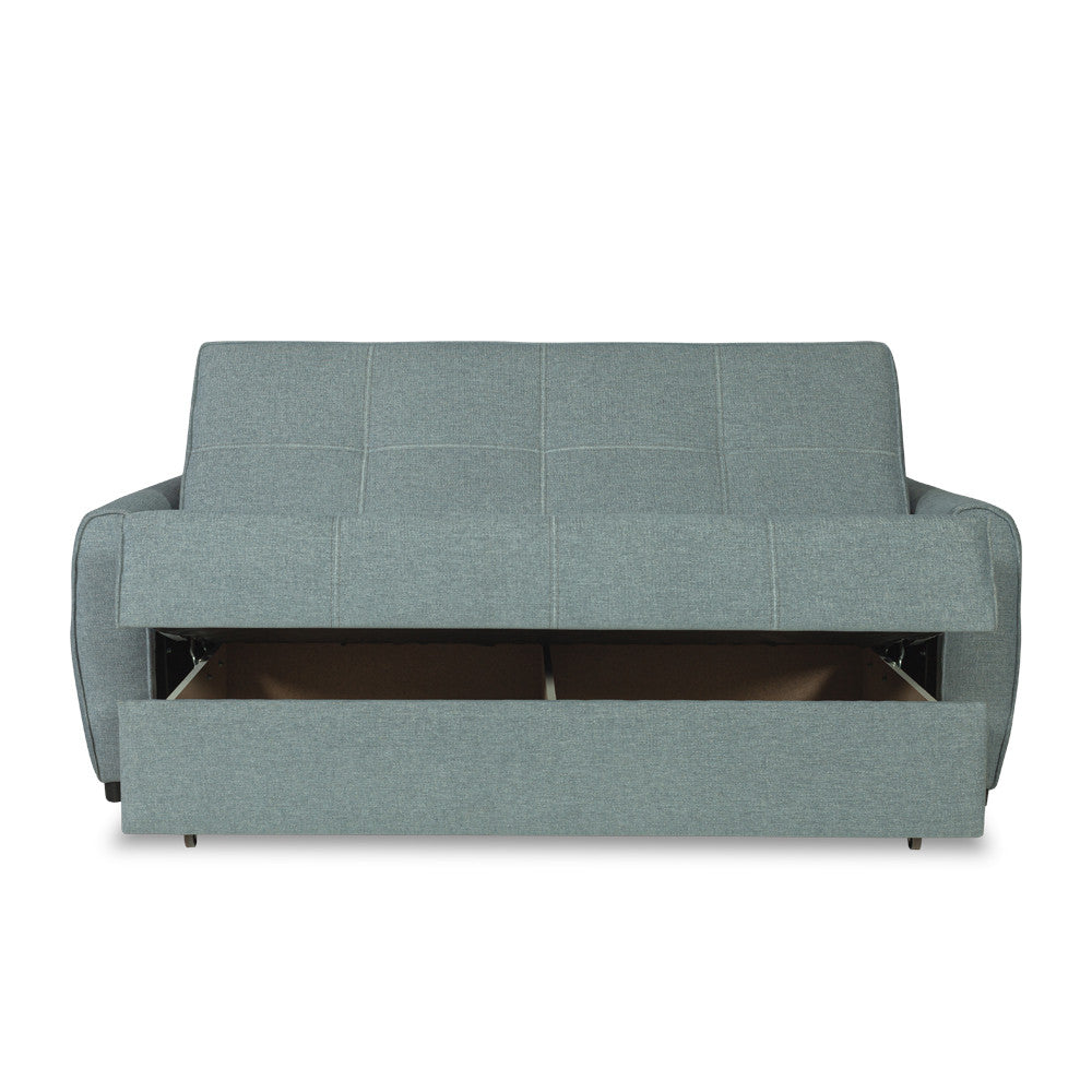Canapea Extensibila Ascona, 2 Locuri, Lada Depozitare, Albastru, 175 Cm