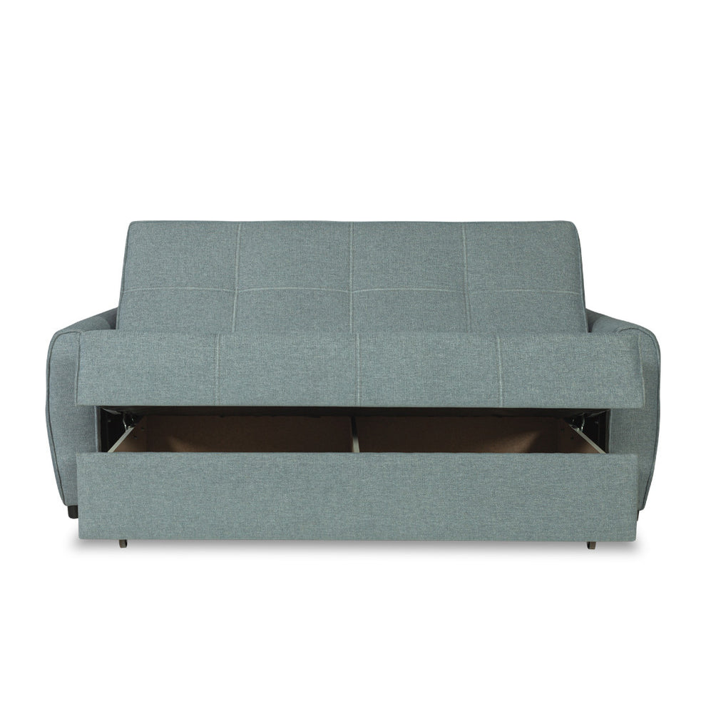 Canapea Extensibila Ascona, 2 Locuri, Lada Depozitare, Albastru, 175 Cm