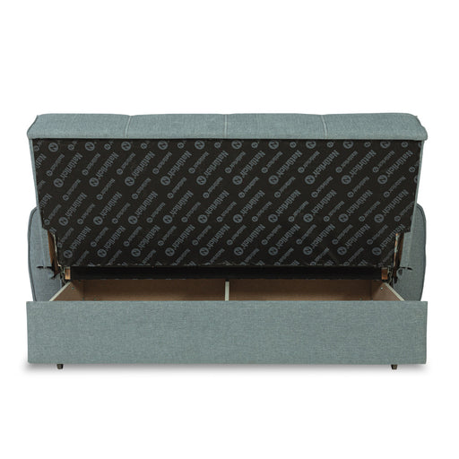 Canapea Extensibila Ascona, 2 Locuri, Lada Depozitare, Albastru, 175 Cm