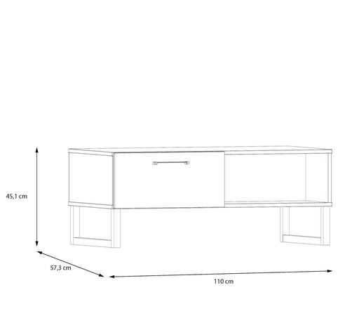 Masa Cafea 1 Sertar Sibille Verde Menta, 110 Cm