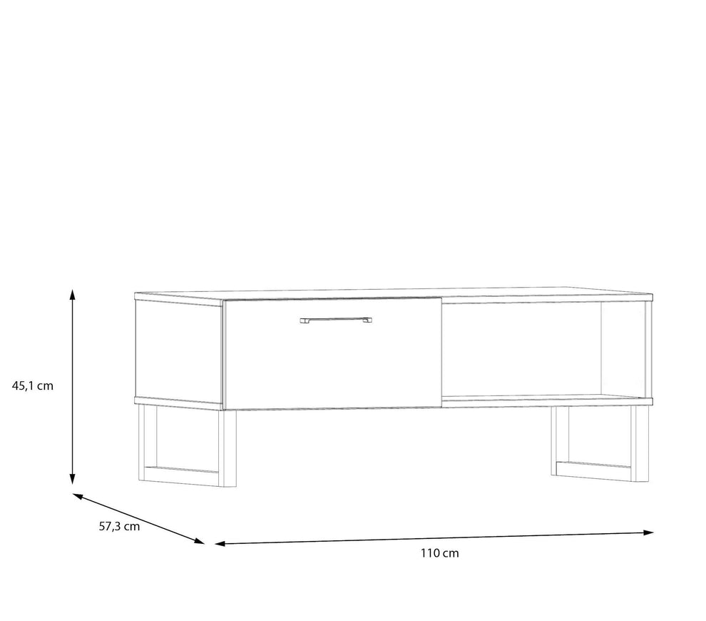 Masa Cafea 1 Sertar Sibille Verde Menta, 110 Cm