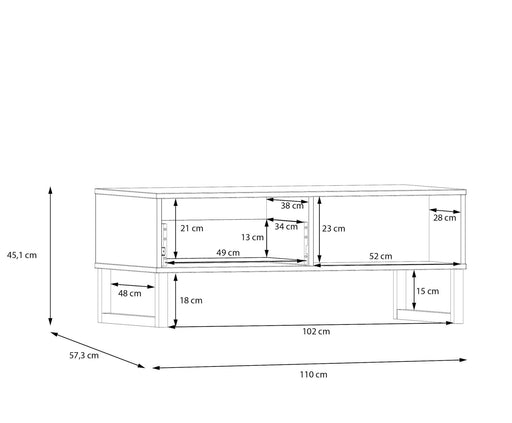 Masa Cafea 1 Sertar Sibille Verde Menta, 110 Cm
