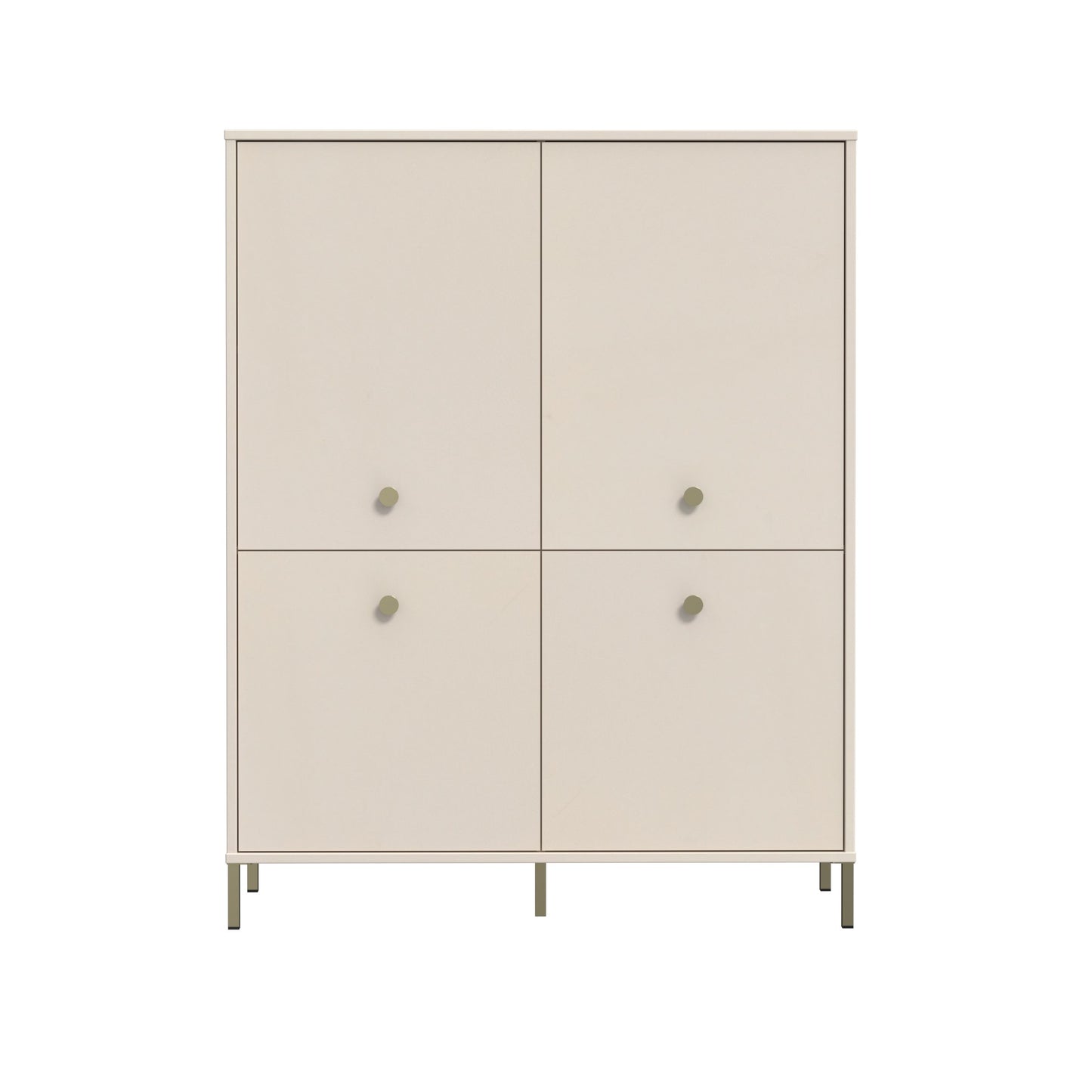 Comoda Inalta Cu 4 Usi Supervita, Nisipiu Si Auriu, 113.7 Cm