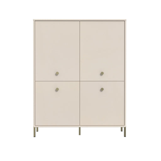 Comoda Inalta Cu 4 Usi Supervita, Nisipiu Si Auriu, 113.7 Cm