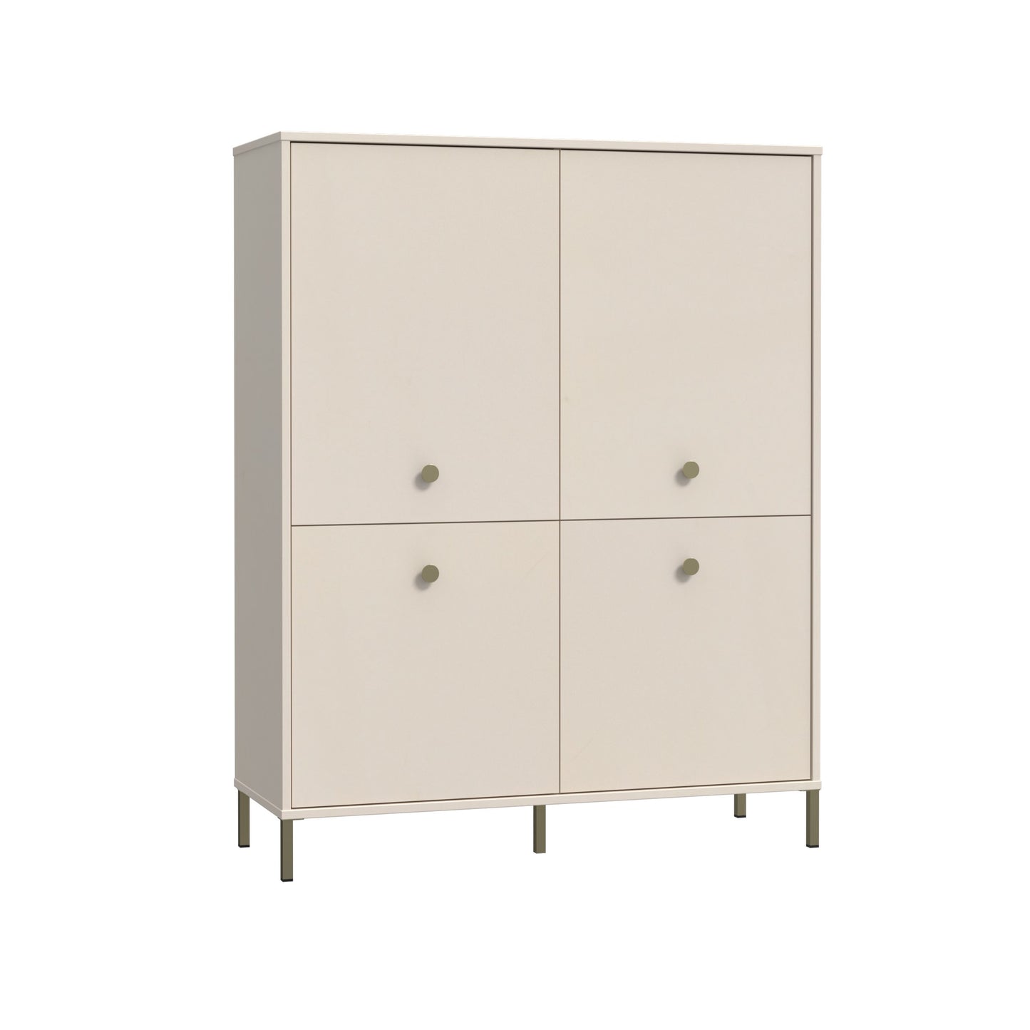 Comoda Inalta Cu 4 Usi Supervita, Nisipiu Si Auriu, 113.7 Cm