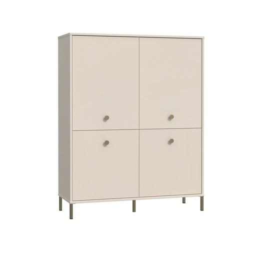 Comoda Inalta Cu 4 Usi Supervita, Nisipiu Si Auriu, 113.7 Cm
