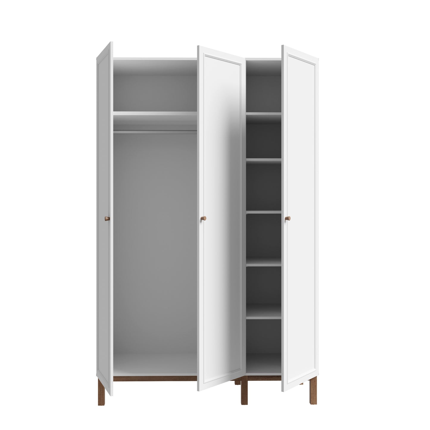 Dulap 3 Usi Pickadilly, Gri Deschis Si Stejar Pamantiu, 134.6 Cm